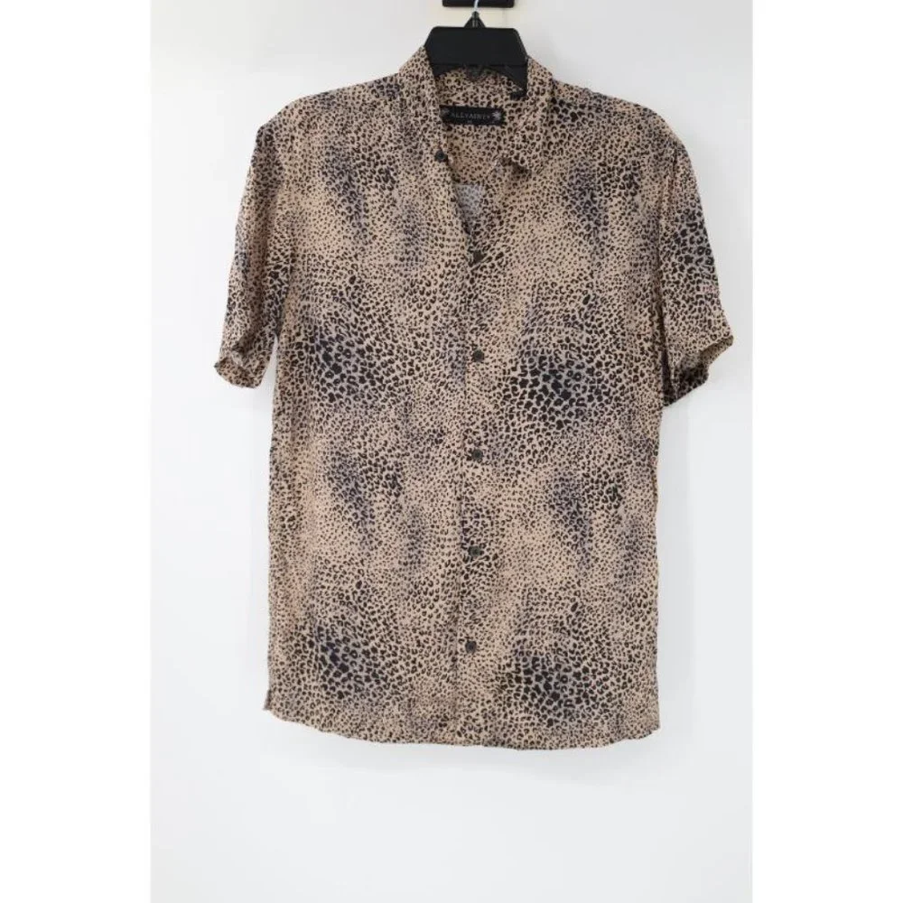 All saints shirt Mens XS Diffusion short sleeve animal print viscose lightweight - Picture 2 of 10